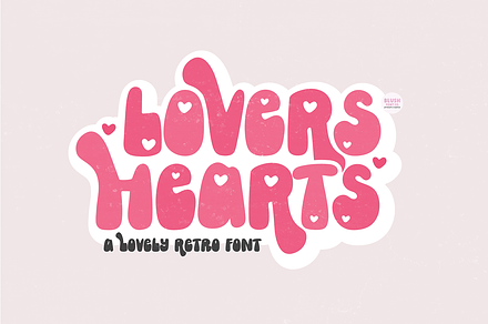 LOVERS HEARTS a Retro Valentine Font, a Font by Blush Font Co.
