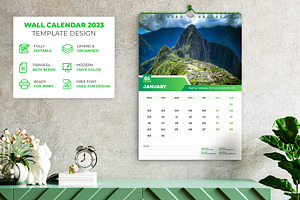 2023 Wall Calendar Template Design