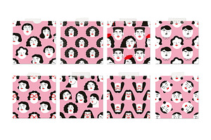 Pink Heads Patterns And Elements