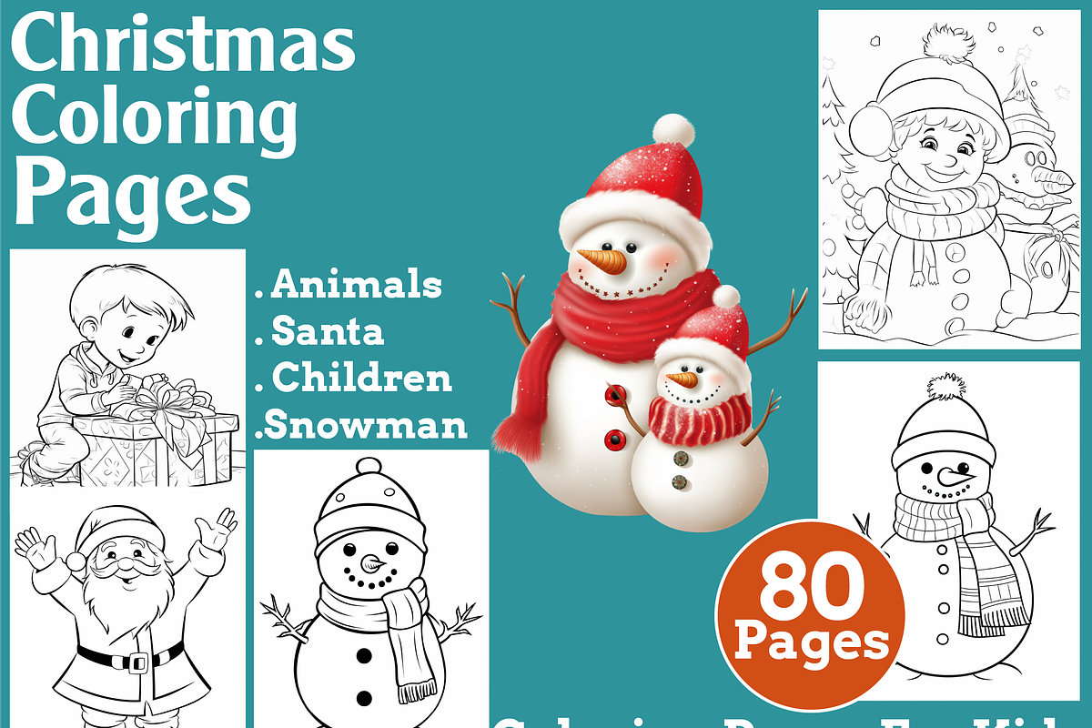 Christmas Coloring Pages For Kids, an Animal Illustration by martinblan (Photo 1 of 4)