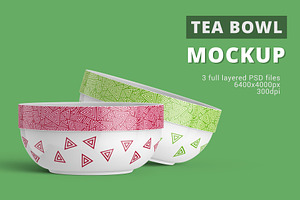 Ceramic Porcelain Tea Bowl Mockup