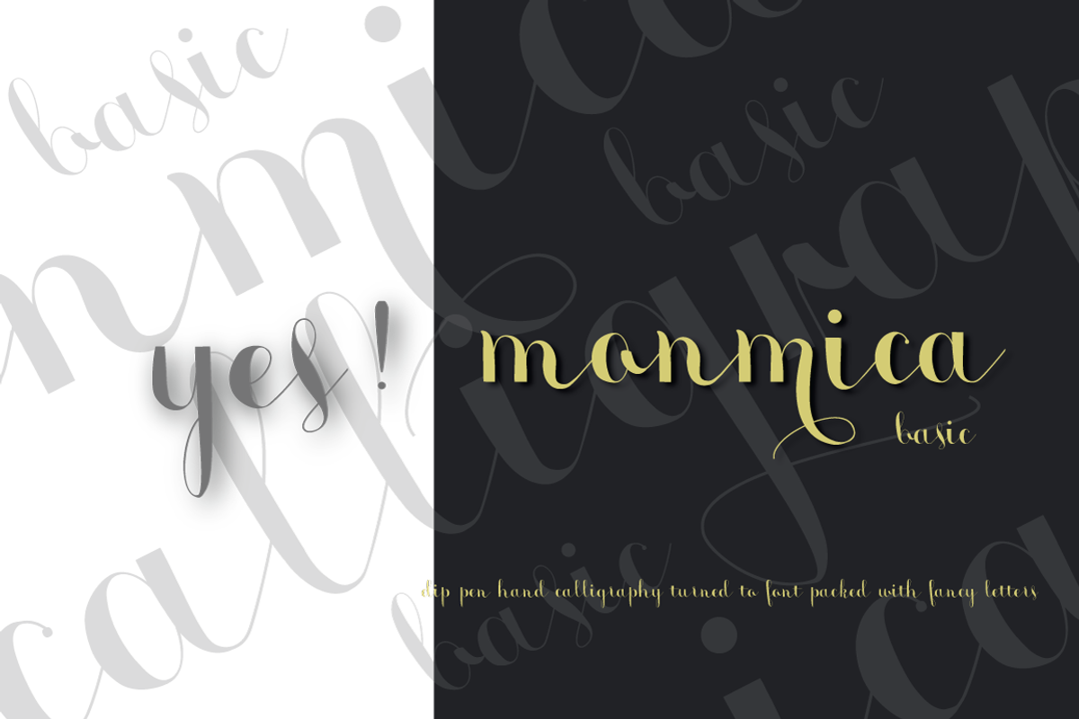 Monmica Basic Font preview 3