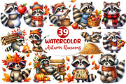 Autumn Raccoons Clipart, an Illustration by Dream Creation (Thumbnail 1 of 5)