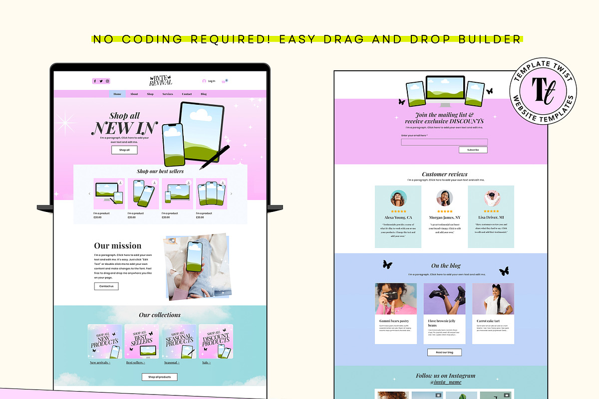 Wix Template for Digital Products, a Wix Template by Template Twist Shop (Photo 7 of 10)