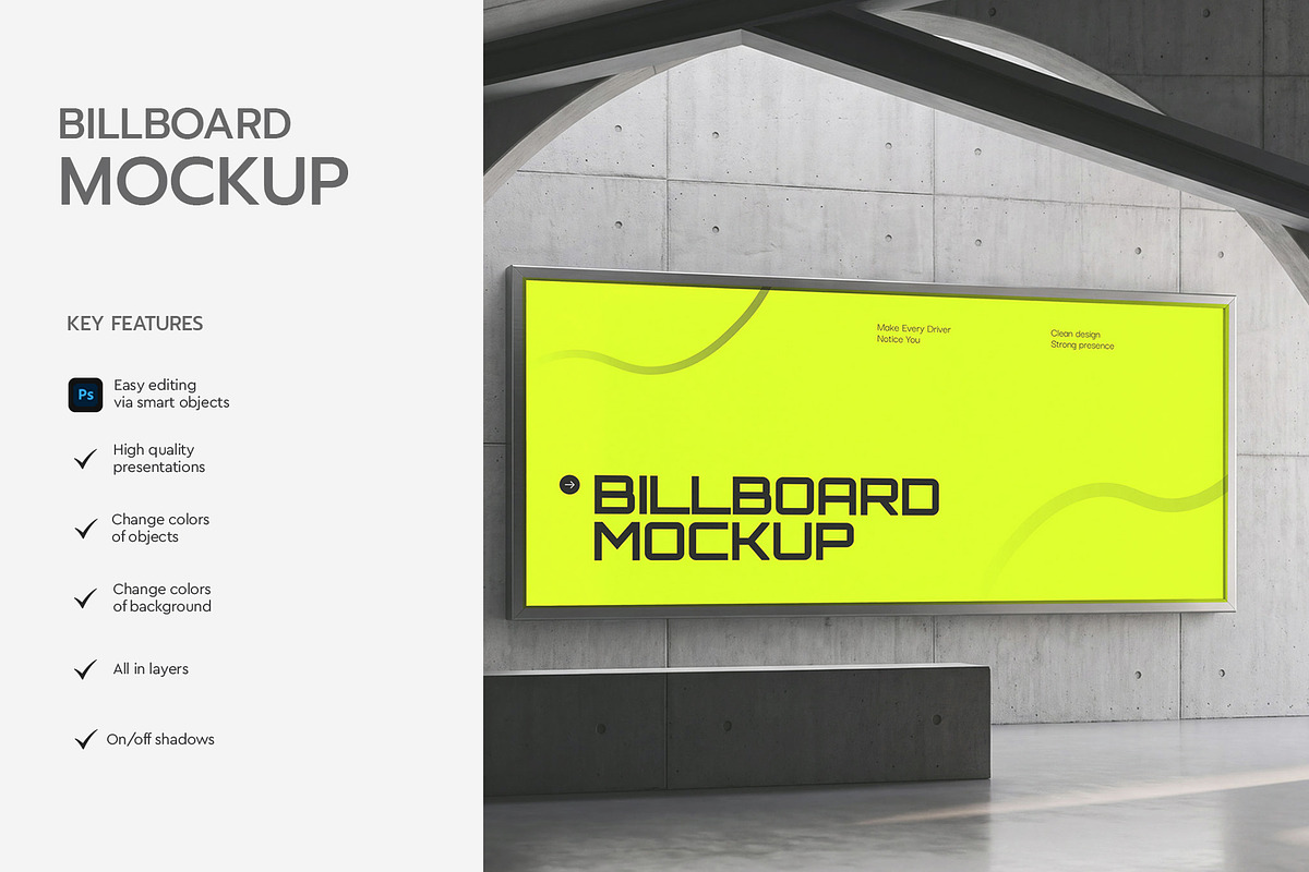 Wall Billboard Mockup, an Advertising Mockup by graphypix (Photo 2 of 4)
