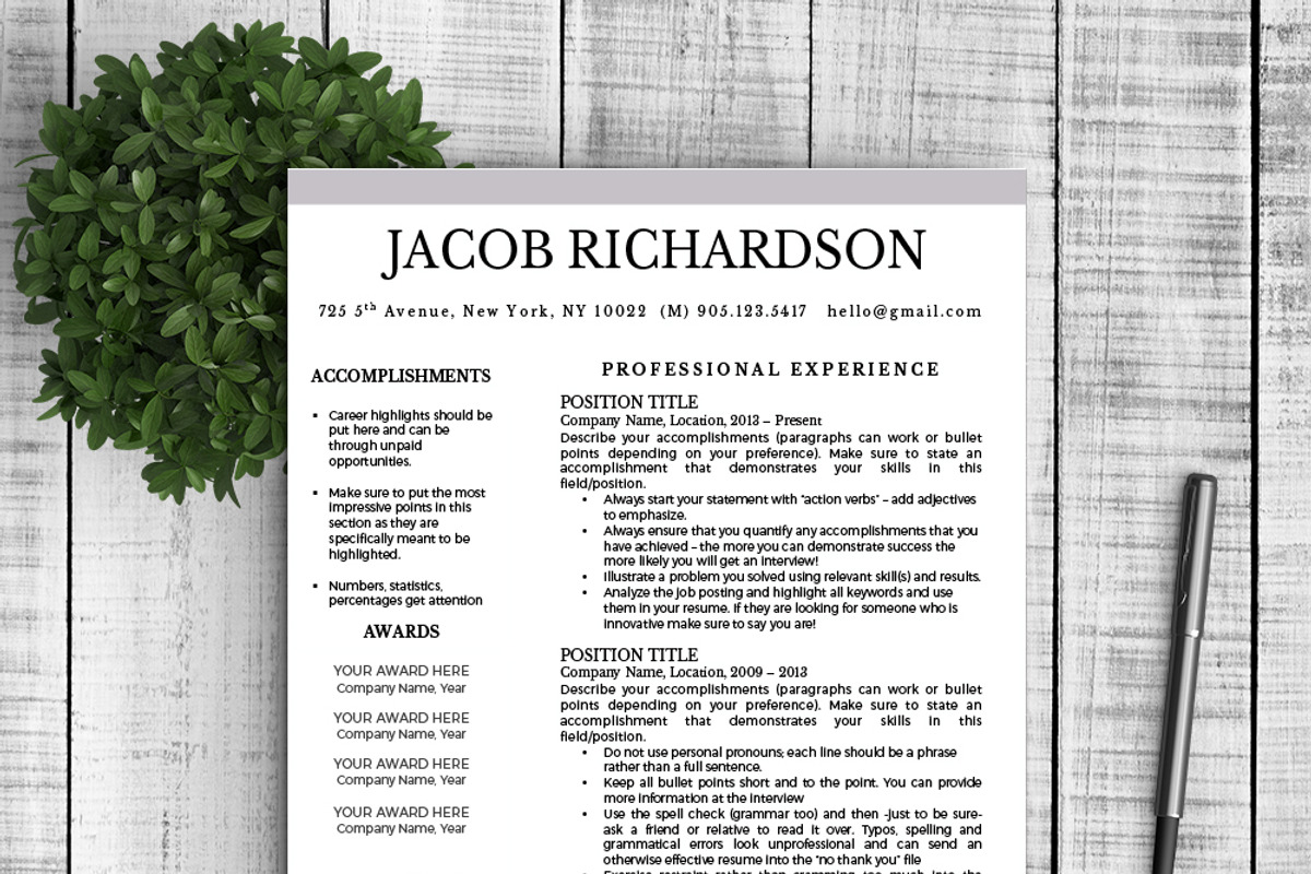 Resume Template Jacob, a Resume Template by Resume Template Shoppe (Photo 2 of 4)