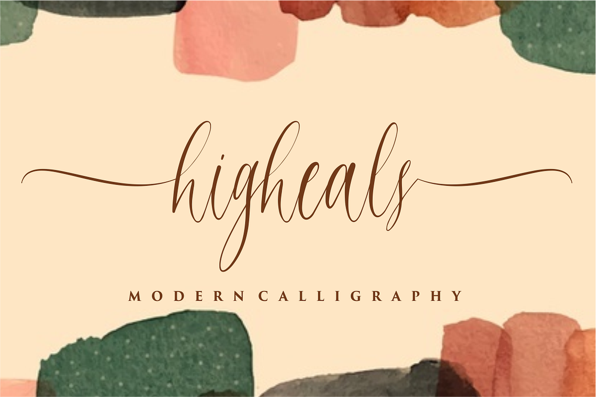 Higheals - Modern Calligraphy, a Script Font by Fikryal Studio (Photo 1 of 10)