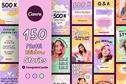150 Pastel IG Story Canva Template, a Templates & Theme by TemplateCastleStore (Thumbnail 1 of 10)