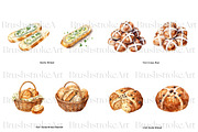 Watercolor Bread Clipart, Bread Loaf, a Food Illustration by BrushstrokeArtGB (Thumbnail 2 of 8)