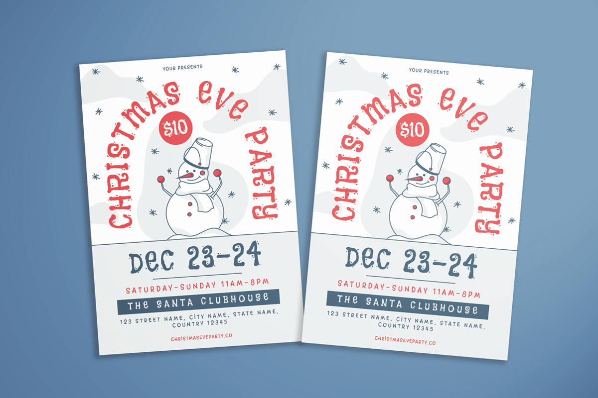 Christmas Eve Party Flyer Set, a Flyer Template by KMZVR.Lab (Photo 3 of 6)