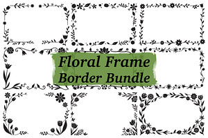 Decorative Flower Frame Bundle, an Illustration by Designs_River