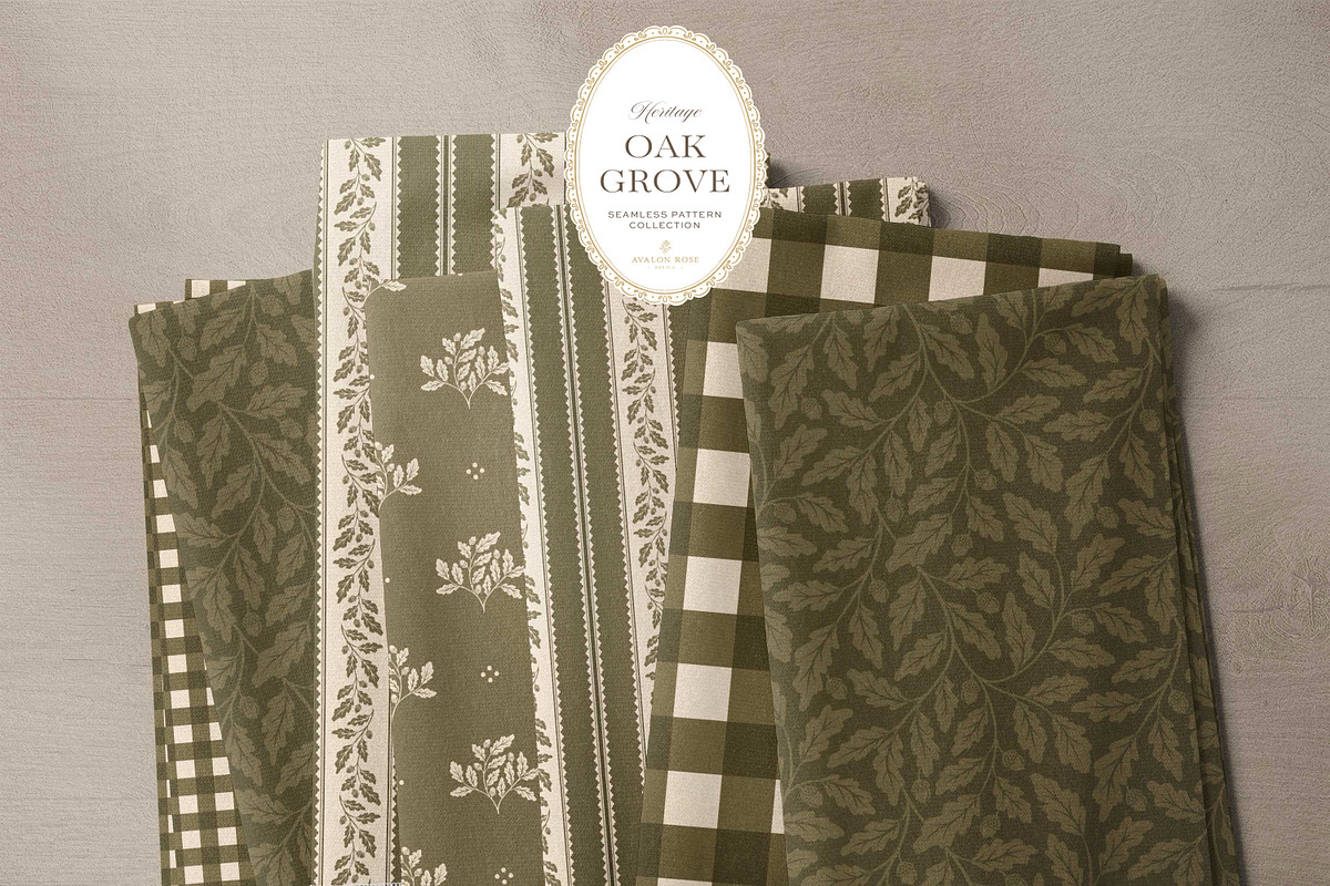 Oak & Acorn Autumn Patterns - Olive, a Pattern Graphic by Eclectic Anthology (Photo 11 of 13)