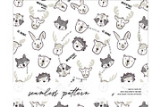 Woodland animals face pattern kids, a Pattern Graphic by Milatoo (Thumbnail 1 of 3)