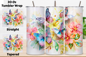 3D Butterfly Fantasy Tumbler Wrap