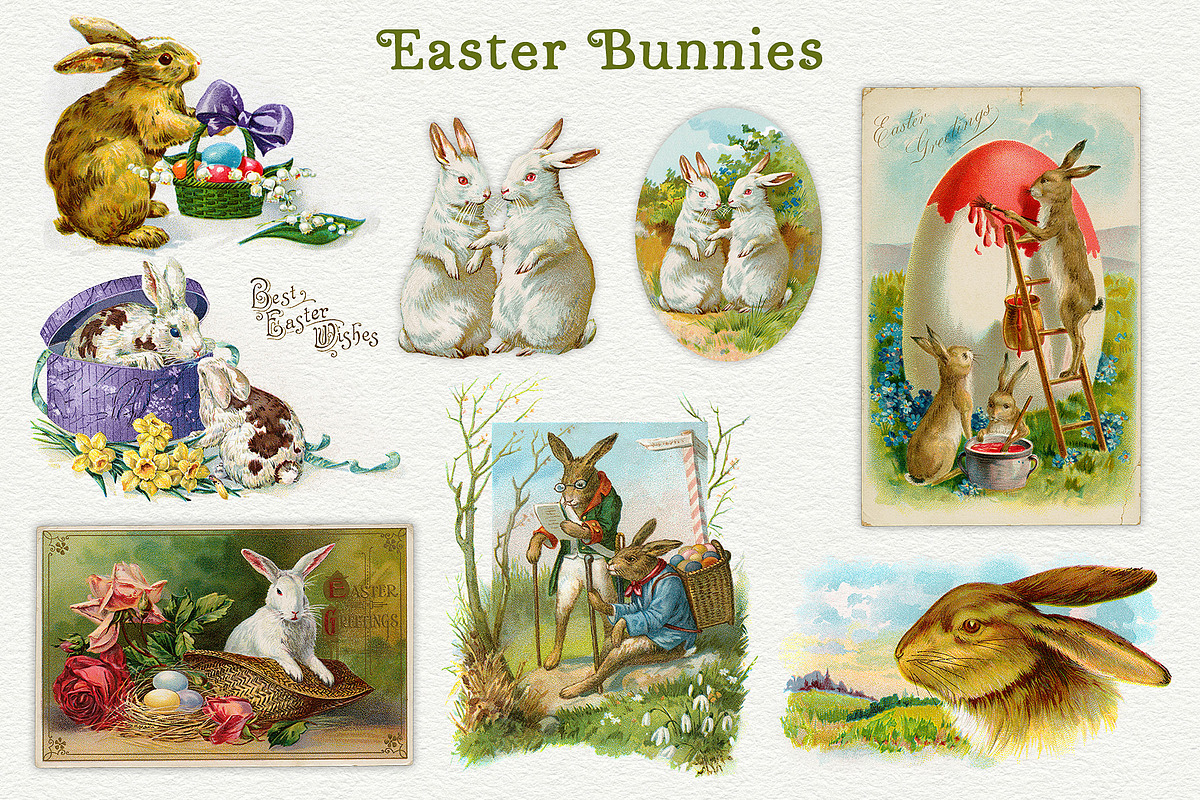 Vintage Easter Illustrations, a Seasonal Illustration by French Kiss Collections (Photo 2 of 16)