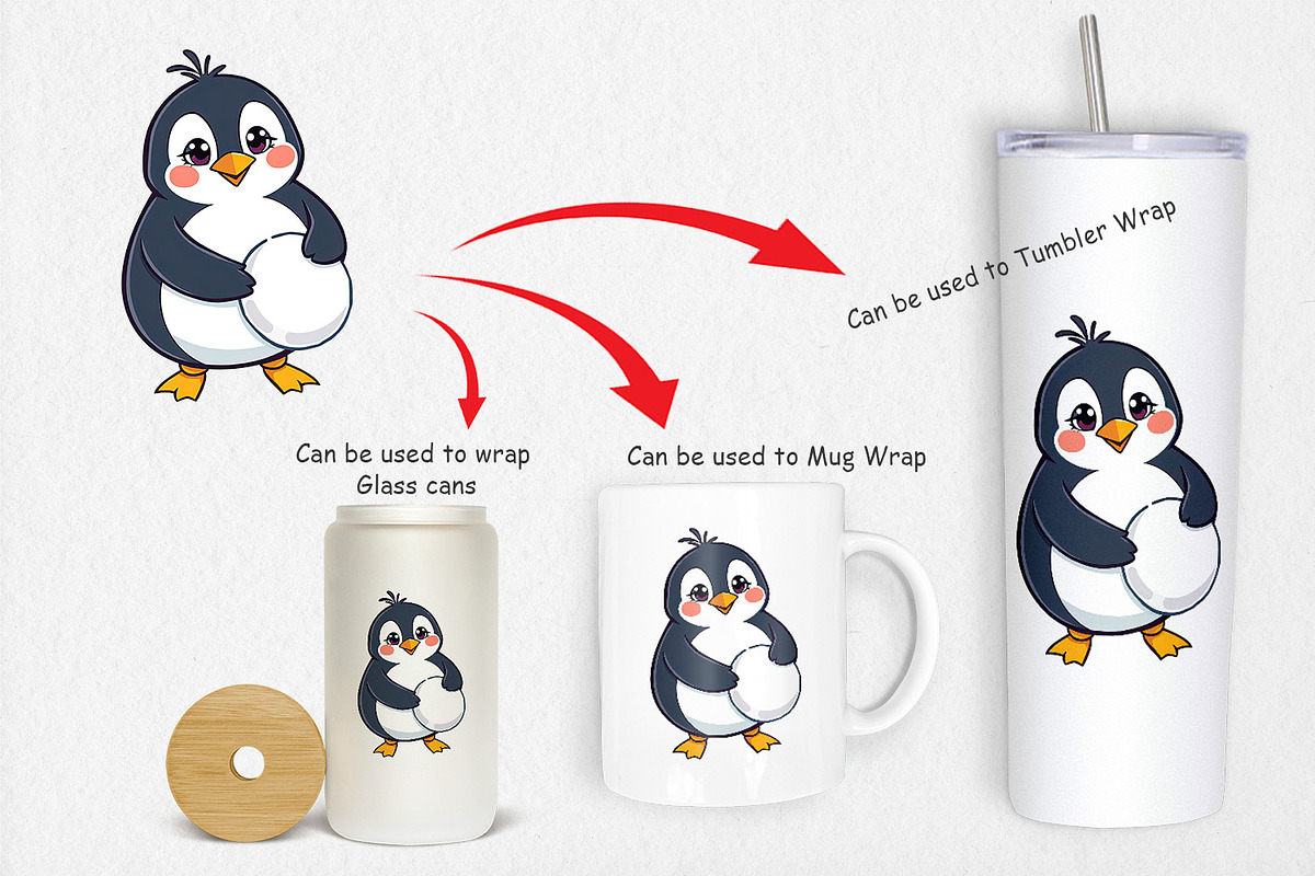 Penguin with Snowball Clipart, a Graphic by Artnoy (Photo 4 of 5)