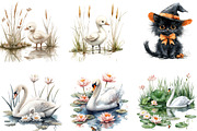Watercolor Cute swan clipart, a Seasonal Illustration by Designking (Thumbnail 3 of 4)