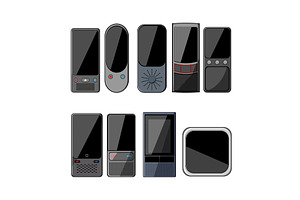 electronic translator set cartoon, an Object Illustration by pikepicture