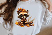 Whimsical Autumn Raccoon Clipart, a Seasonal Illustration by Designworld (Thumbnail 7 of 8)