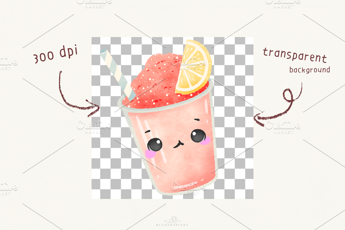Summer Treats Kawaii Clipart, a Food Illustration by Blumensdiary (Photo 3 of 7)
