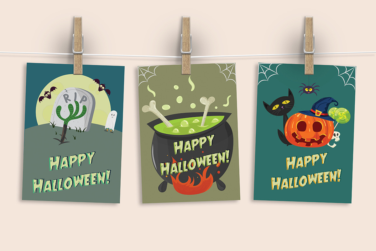 Halloween Flyer Cards Illustrations, a Graphic by VectorBurn (Photo 5 of 6)