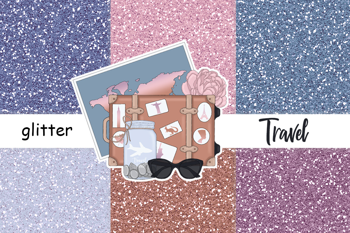 Travel Glitter Paper | Blue Glitter, a Texture Graphic by GlamArtZhanna (Photo 3 of 3)
