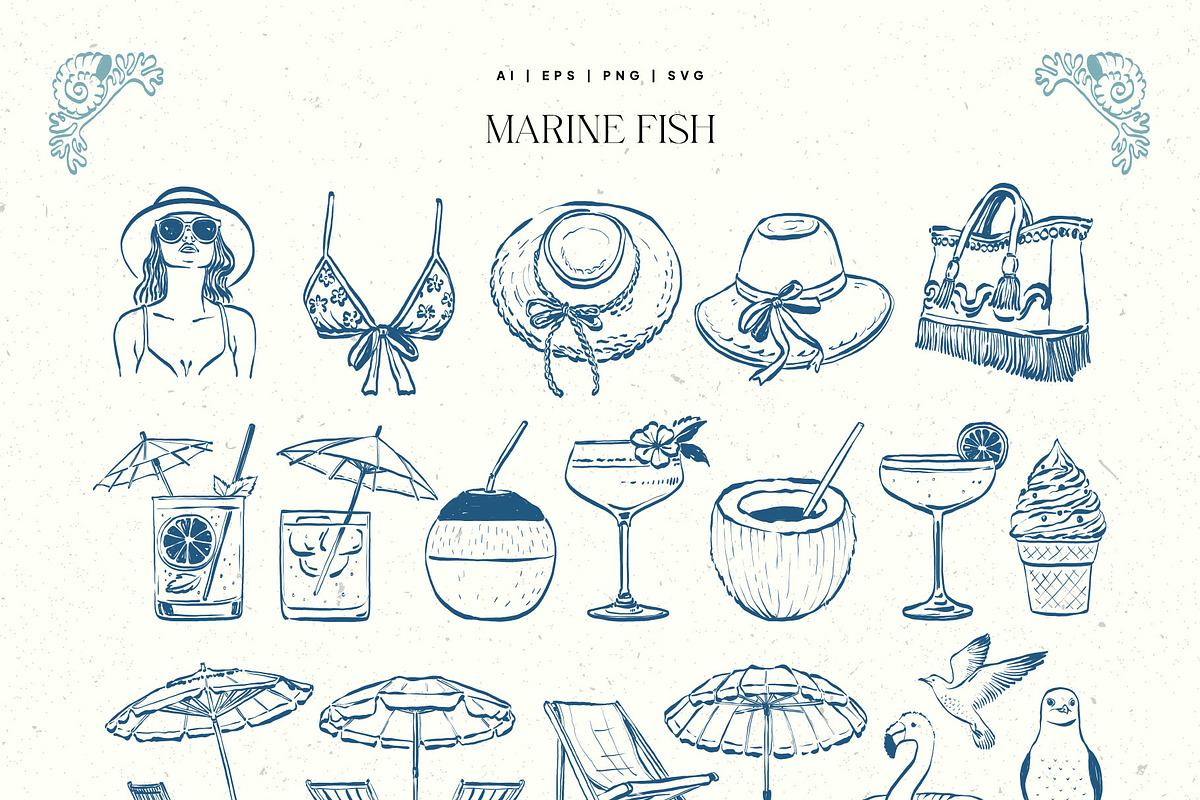 Aesthetics Ocean | Illustration Kit, an Object Illustration by KetteCreate (Photo 9 of 17)