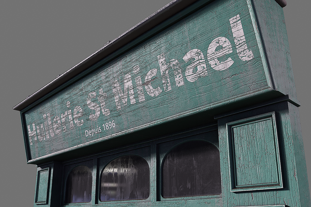 Parisian vintage Huilerie storefront, an Environmental 3D Model by happy brush (Photo 3 of 11)