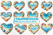 Summer Beach Heart Sublimation, an Illustration by Designworld (Thumbnail 1 of 5)