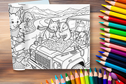 Cozy Animal Couple Coloring Pages, a Brochure Template by LA Design (Thumbnail 10 of 10)