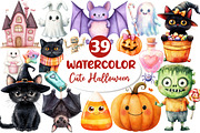 Cute Halloween Clipart Bundle, an Illustration by Dream Creation (Thumbnail 1 of 4)