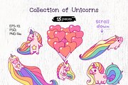 vector set Cute Unicorn, an Animal Illustration by WINDmade (Thumbnail 2 of 6)