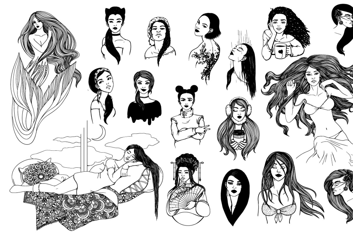 Hand-drawn Female portraits, an Illustration by Mandarinkas art (Photo 10 of 12)