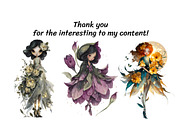 Floral Fairy Clipart Bundle, a Person Illustration by InkyQueenArt (Thumbnail 5 of 5)
