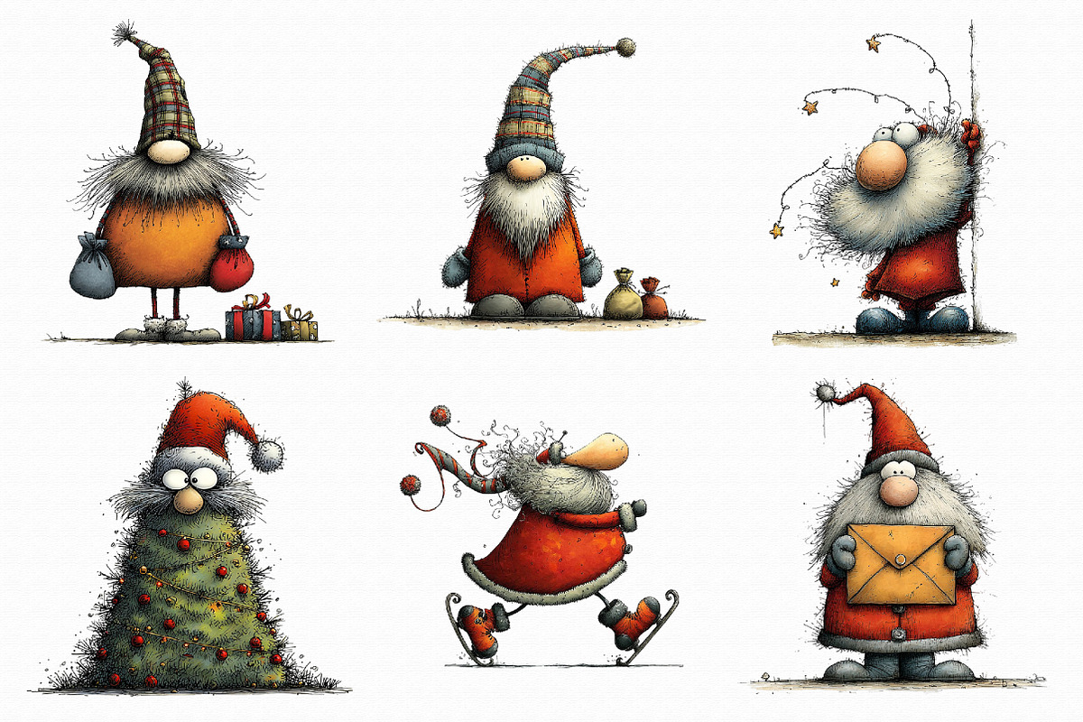 Whimsical Santa Clipart, an Illustration by Libby Wishes (Photo 4 of 9)