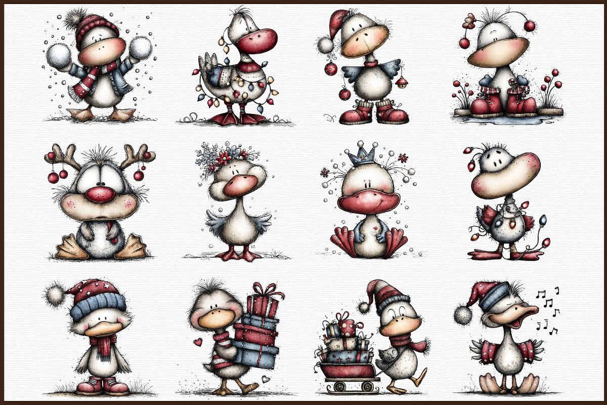 Funny Christmas Goose PNG Clipart, an Illustration by Sublimation Artist (Photo 3 of 6)