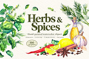 Herbs & Spices Watercolor Clipart, a Food Illustration by Where summer is (Thumbnail 1 of 11)