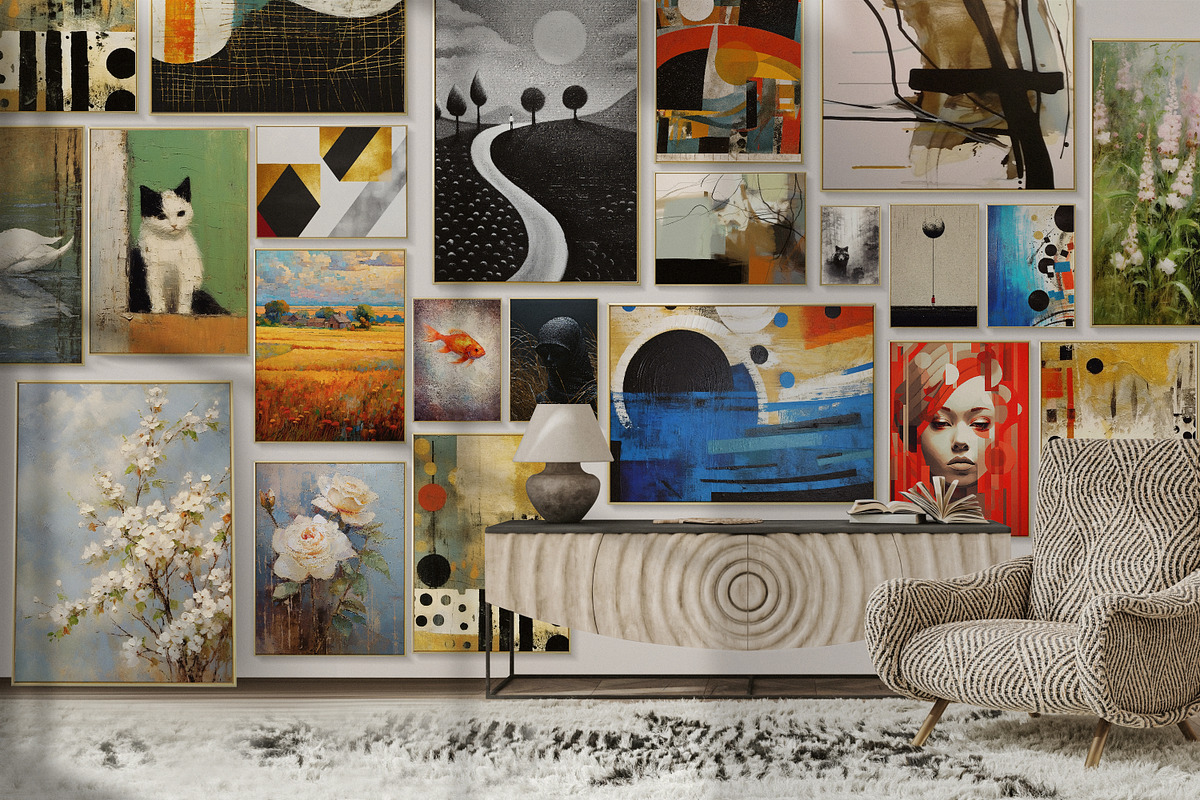 Various artistic abstract prints, a Pattern Graphic by Muzi pear studio (Photo 2 of 12)