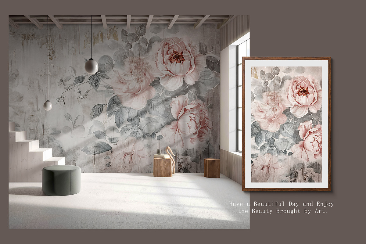 Mixed hand-painted art mural series, a Wallpaper Graphic by Muzi pear studio (Photo 3 of 10)