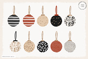Christmas Balls I Clip Art, a Decorative Illustration by PeDe Designs (Thumbnail 2 of 5)