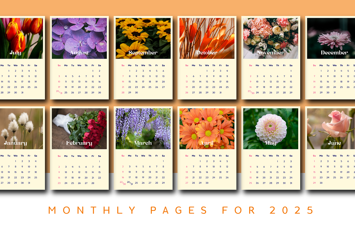 2025 CALENDAR CANVA TEMPLATE, a Stationery Template by The Little Lily Studio (Photo 3 of 5)