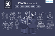 People Line Icons V2, an Outline Icon by Jumbo Icons (Thumbnail 1 of 5)