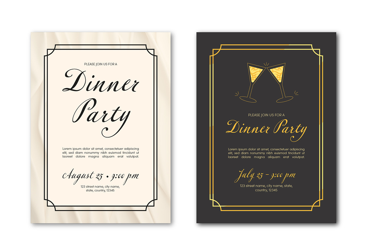 Elegant Dinner Party Invitations, a Templates & Theme by studiogstock (Photo 1 of 3)