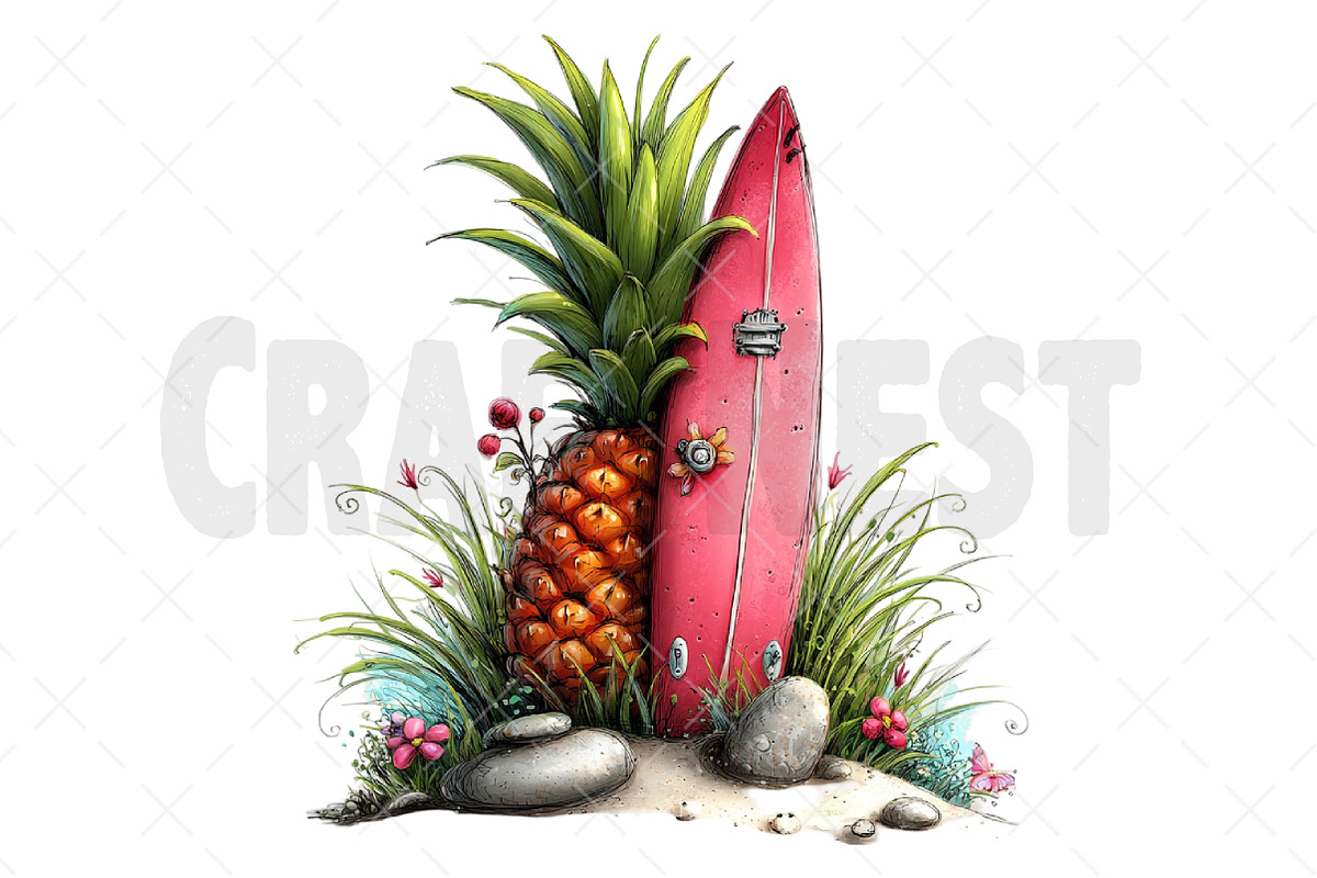 Summer Pineapple Clipart, an Illustration by Craft Nest (Photo 12 of 12)
