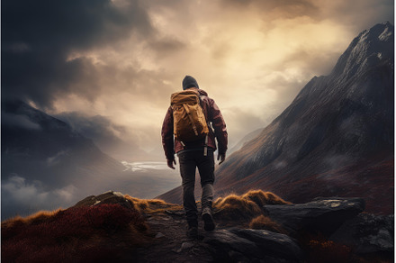 Adventurous Single man hiker, a Sports & Recreation Photo by Ylivdesign