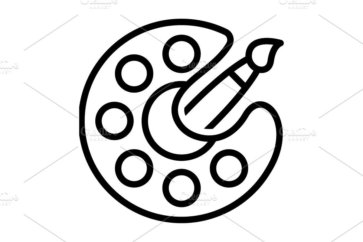 Color paint black icon, an Outline Icon by Creative priyanka