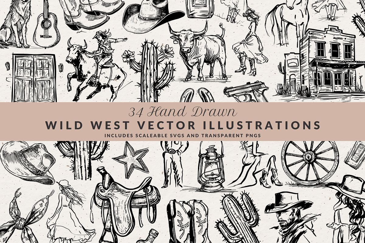 Wild West Vector Illustration Set, an Object Illustration by The October Creative (Photo 2 of 6)