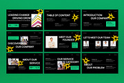 Black Green Pitch Deck Google Slide, a Presentation Template by graphicook (Thumbnail 2 of 5)