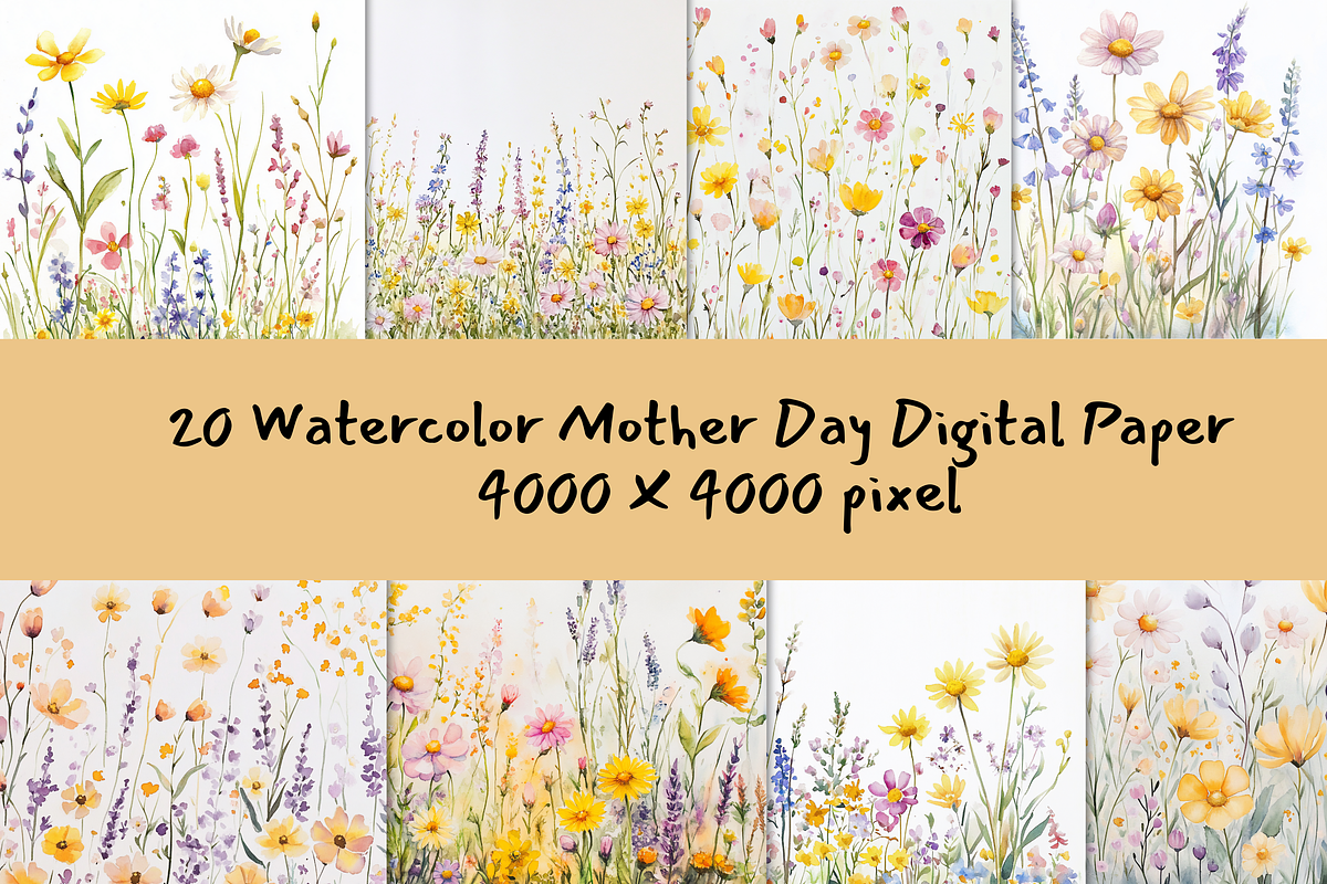 Delicate Watercolor Wildflowers art, an Illustration by ikarifq shop (Photo 1 of 4)