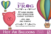 HOT AIR BALLOONS - Digital Clipart, an Illustration by Purple Frog (Thumbnail 2 of 2)